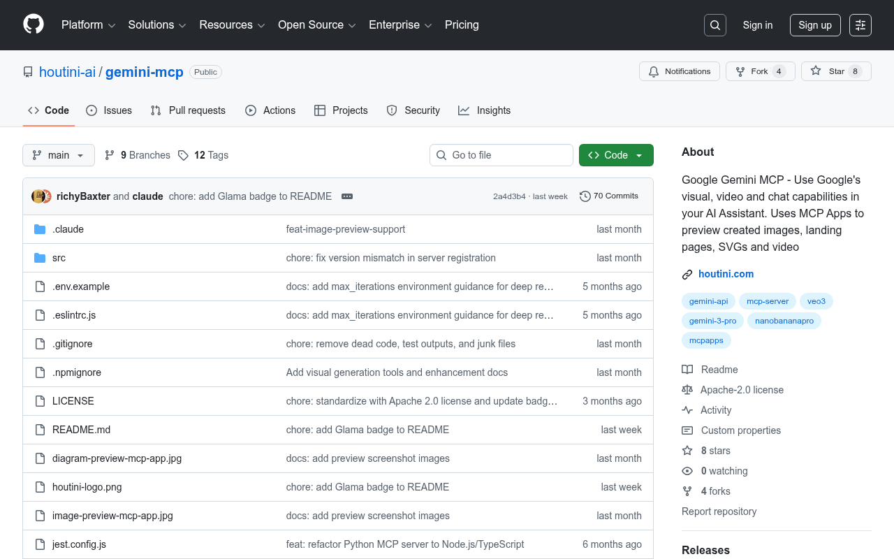 Gemini MCP GitHub repository
