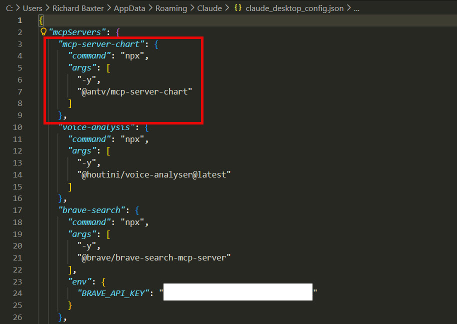Claude config JSON