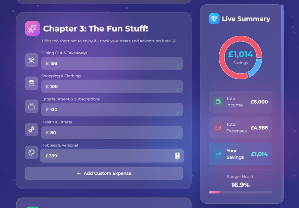 adding expense data