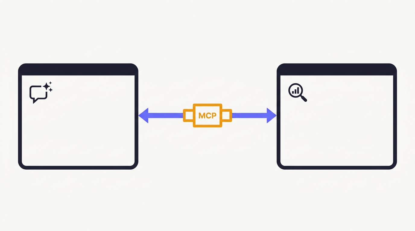 Diagram of Claude Desktop connected to Google Search Console through an MCP server