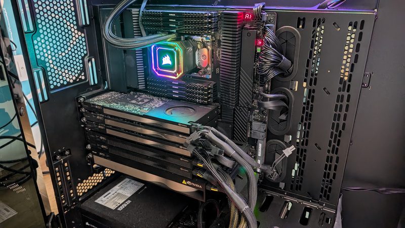 Hopper, a six-GPU liquid-cooled NVIDIA workstation built for local LLM work