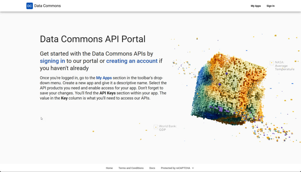Data Commons API Portal (link)