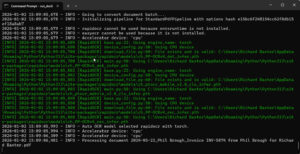 docling running in terminal