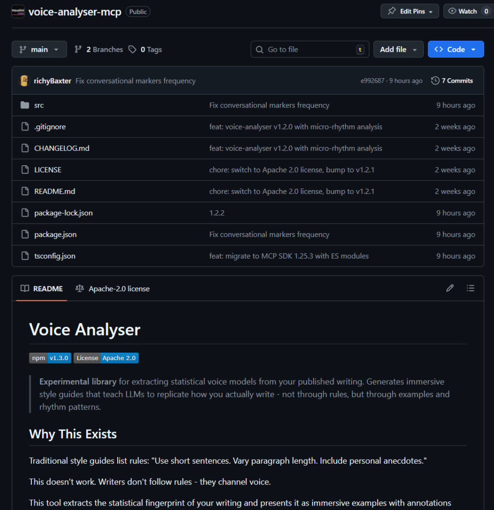 Voice Analyser MCP 0 Generates a Tone of Voice Guide for an LLM