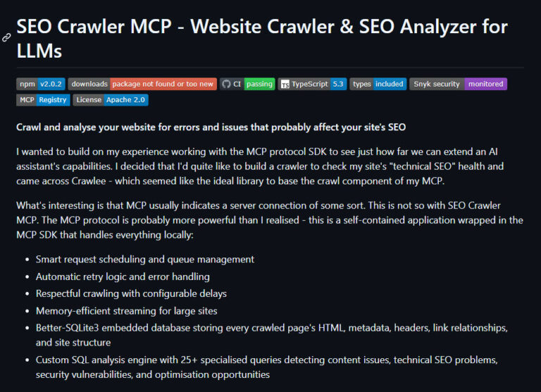 Building a Free, Open Source SEO Crawler for LLM Consumption