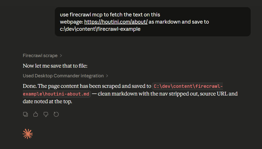 Firecrawl with Desktop Commander