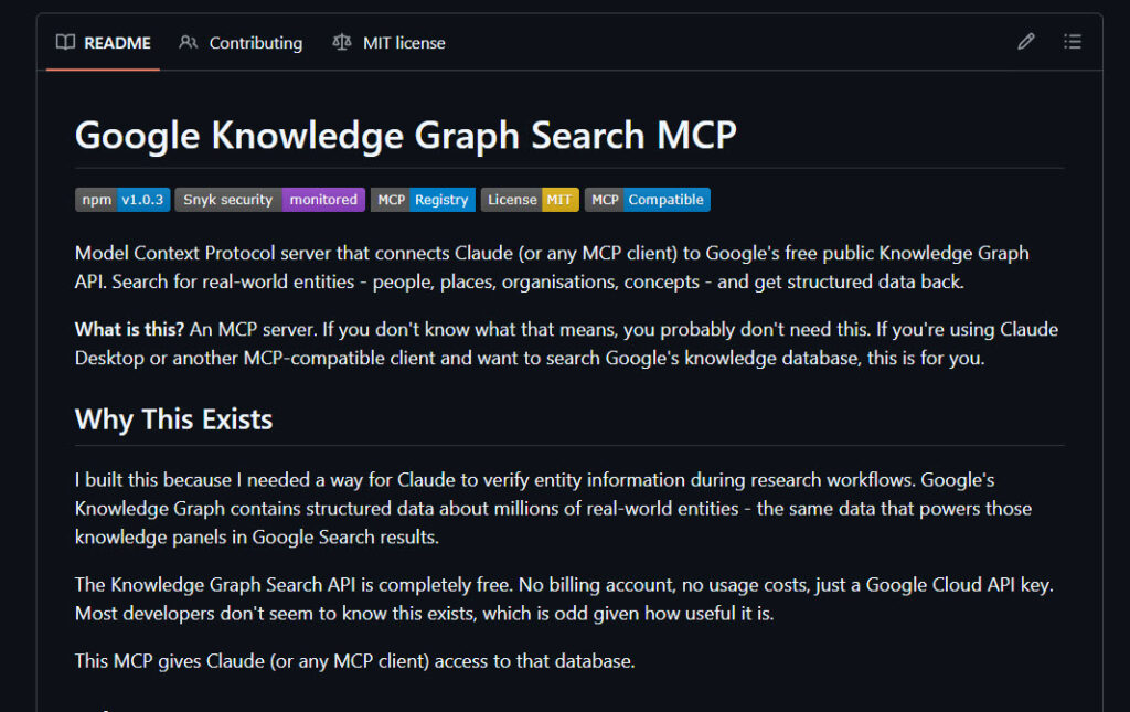 Google Knowledge Graph MCP