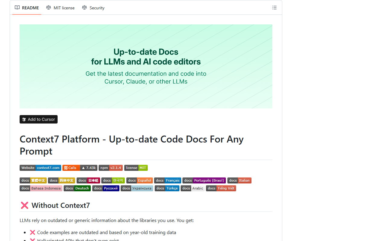 Context7 GitHub repository