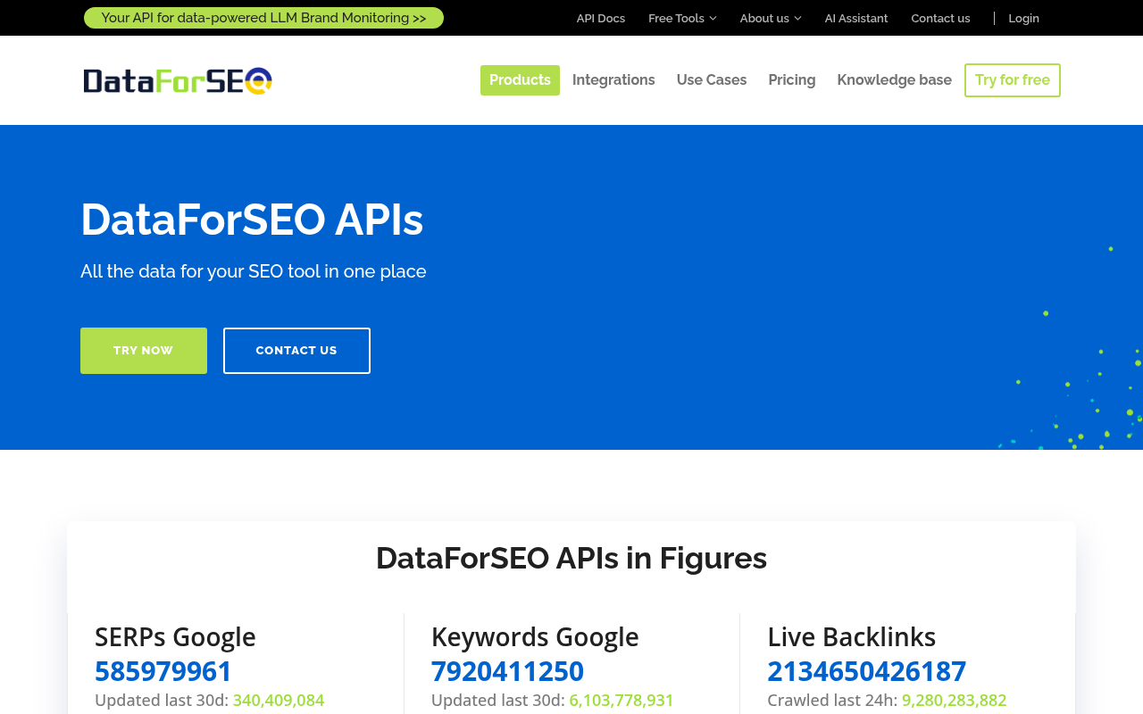 DataForSEO homepage