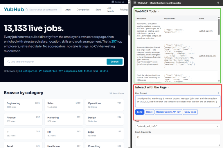 Implementing WebMCP on a Recruitment Website