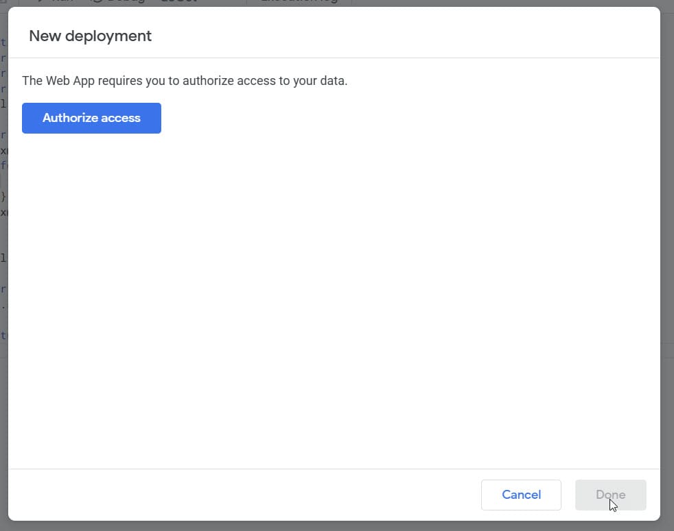 Click Authorize Access