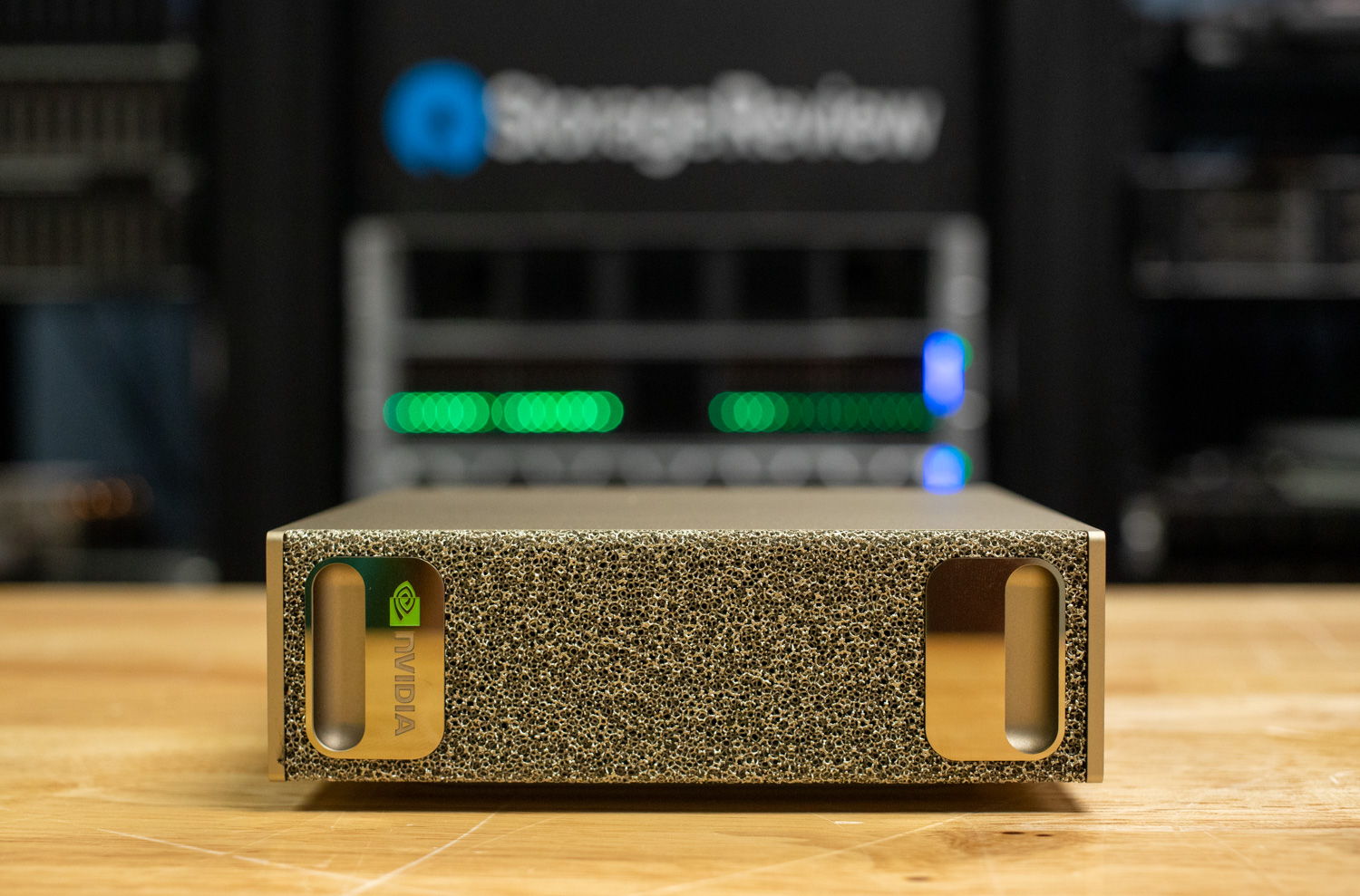 NVIDIA DGX Spark front view on desk